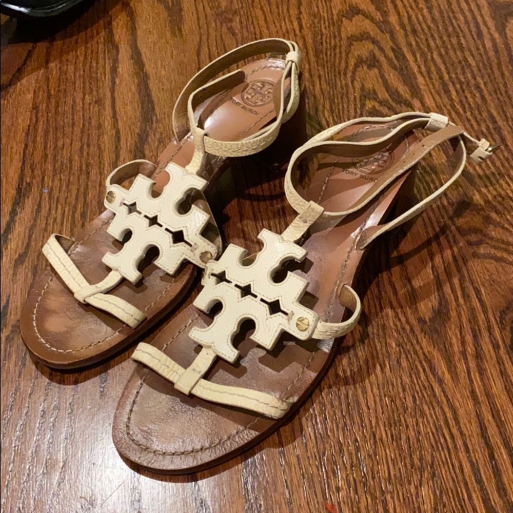 White Tory Burch Sandals
